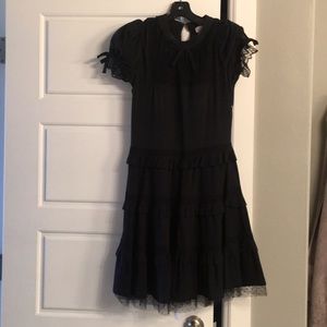 Red Valentino Tiered ruffle black dress